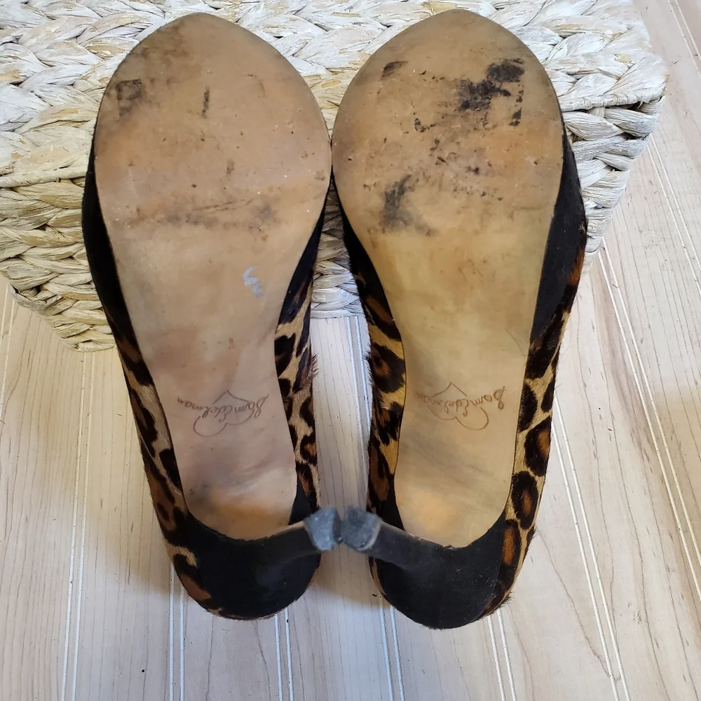 Sam Edelman Niland Cheetah Mob Wife Platform Stiletto Pumps 7.5M 90s Revival